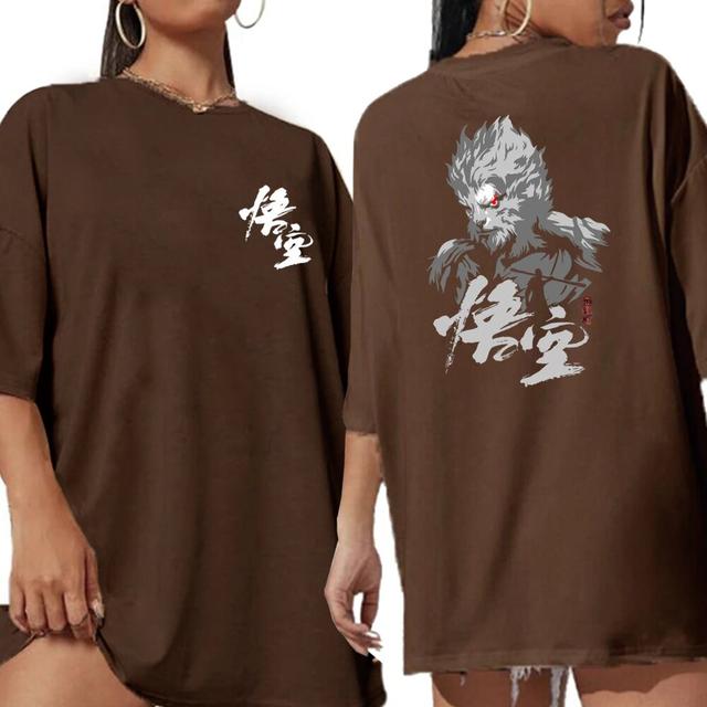 Black Myth : Wukong Women’s T-Shirt - Brown Edition: The Monkey King Design