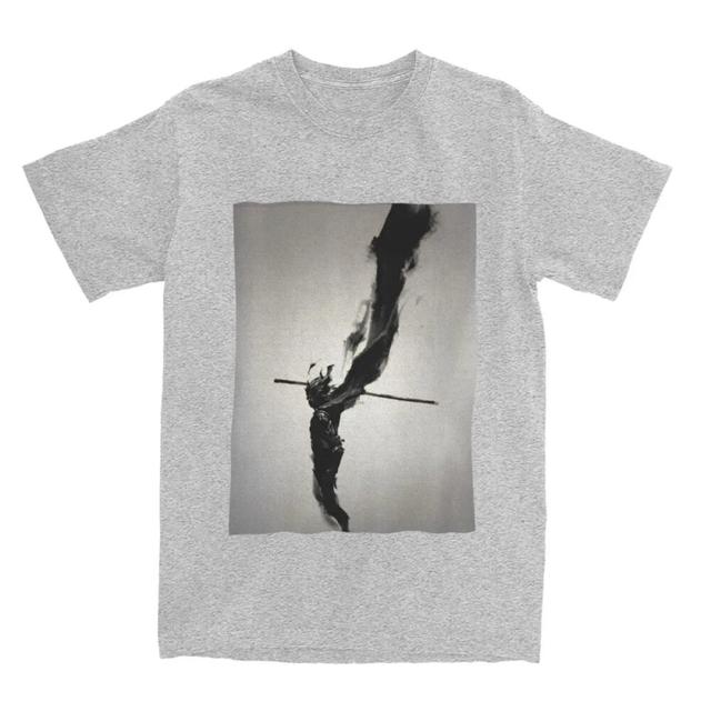 Monochrome Warrior Leap T-Shirt Gray - Black Myth Wukong