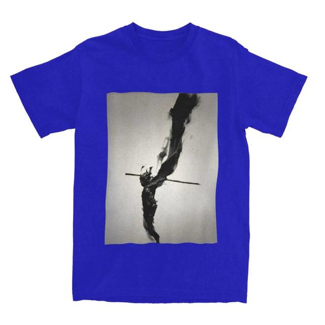 Monochrome Warrior Leap T-Shirt Blue - Black Myth Wukong